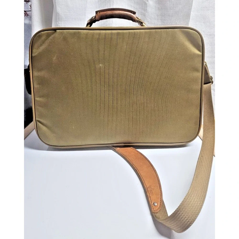 Vintage Hartmann leather‎ tweed footed briefcase w/shoulder strap